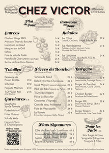 Chez Victor Berbeche - Menu du soir au Restaurant