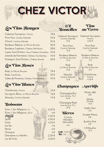 Chez Victor Berbeche - Menu des Vins au Restaurant